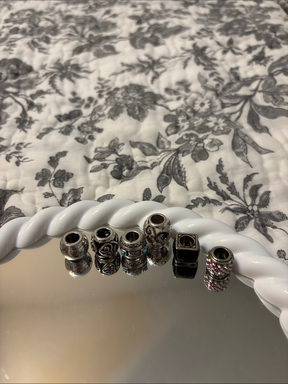 Brighton Silver-Tone European Charm Beads with Turquoise, Black, Gold Accents - Picture 2 of 4